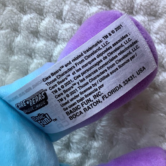 CARE BEAR Blue Purple Dream Bright Plush Bear w Rainbow Stuffed Animal Toy - Picture 9 of 12